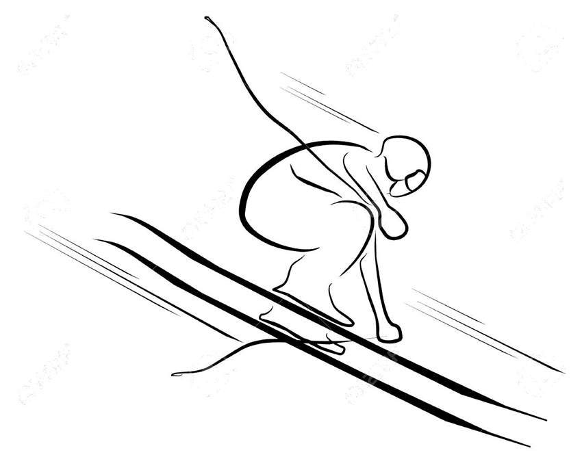 skis clipart drawn