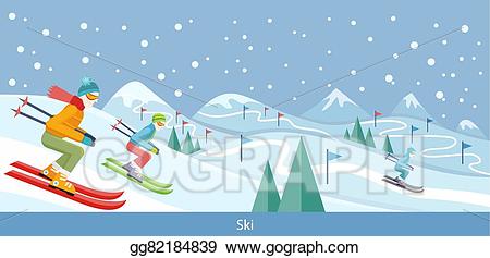 skis clipart snow activity