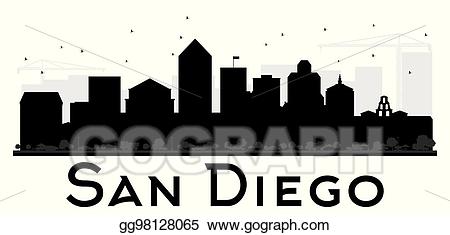 Skyline clipart basic. Vector san diego city