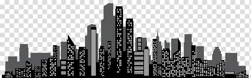 skyline clipart black and white
