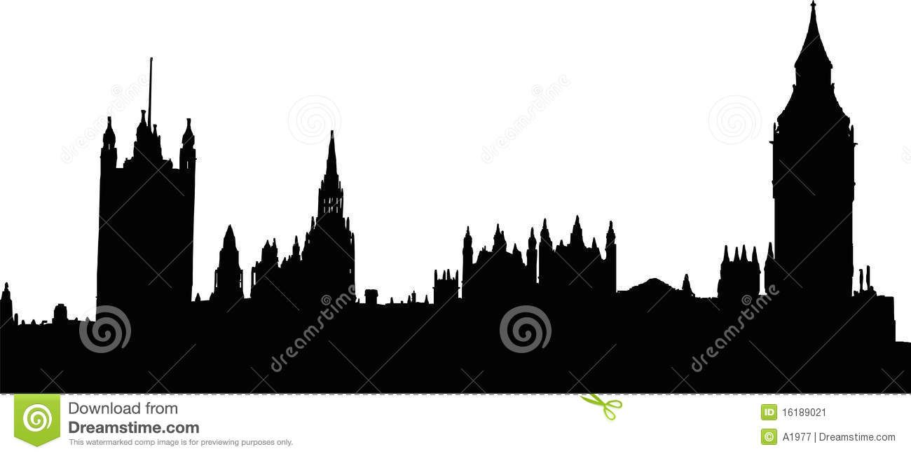 skyline clipart clock london