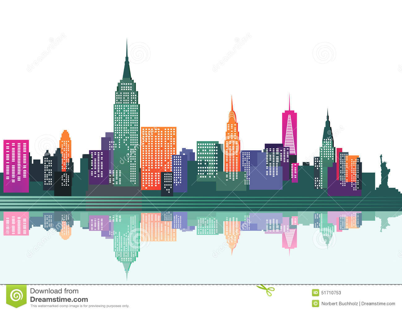 skyline clipart colored