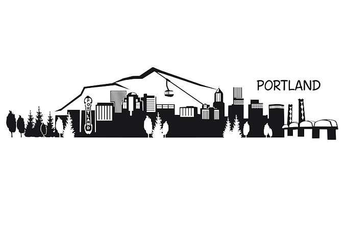Skyline clipart portland oregon. Loves tattoo city 