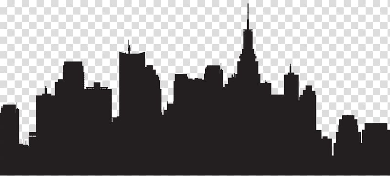 Skyline clipart skyline nyc. Silhouette of city new
