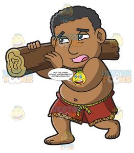 Slavery clipart sad. A male polynesian slave