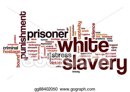 Slavery clipart word. Stock illustration white cloud