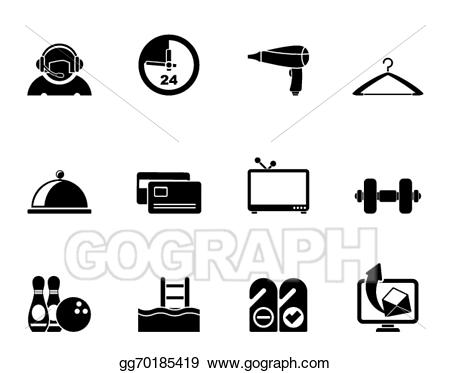 Vector illustration hotel and. Sleeping clipart amenity