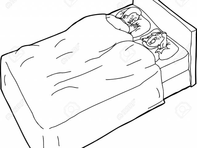 Sleeping clipart bed drawing. Free download clip art