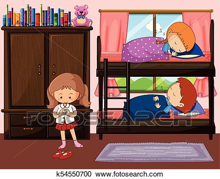 sleeping clipart toddler bed
