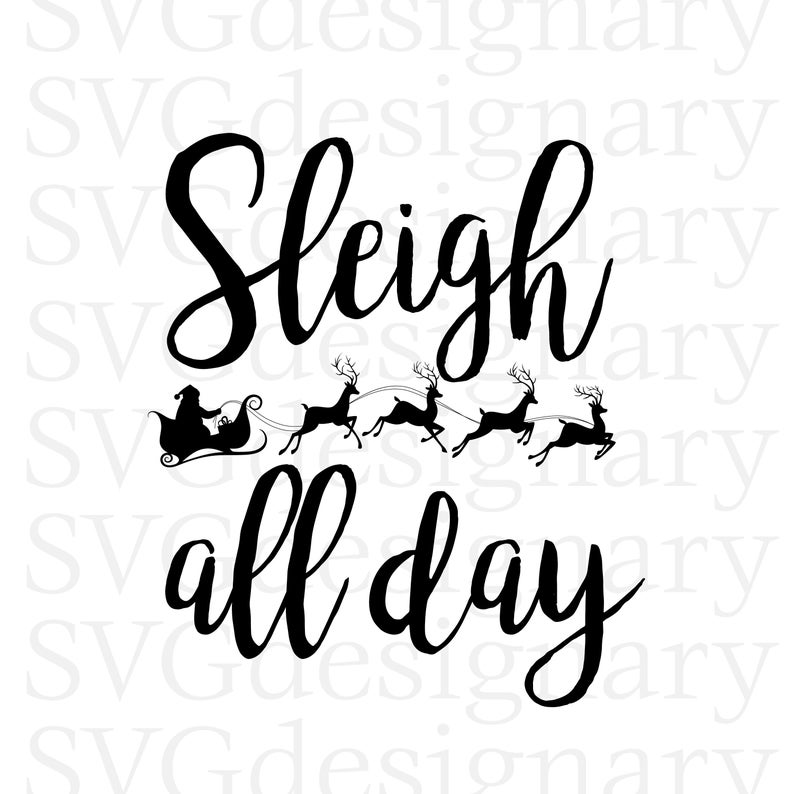 Sleigh clipart all day. Svg png christmas santa