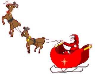 Bad santa in his. Sleigh clipart animated