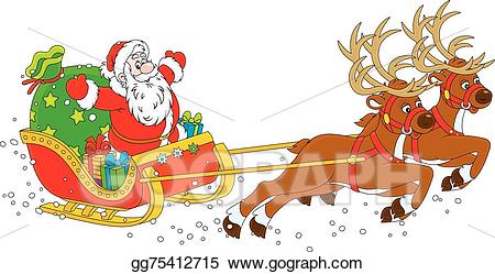 sleigh clipart big santa