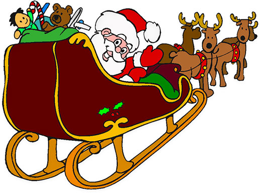 Sleigh clipart christmas. Santa rudolph free 