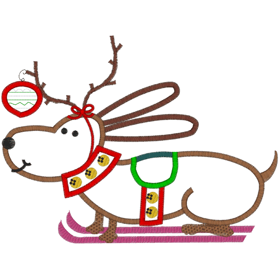 Sleigh clipart dog. Stitchontime christmas a reindeer