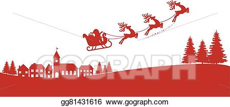 sleigh clipart flying