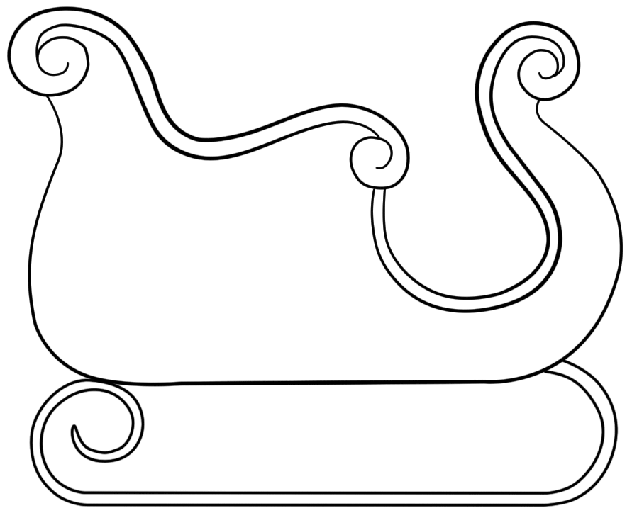 Sleigh clipart outline, Sleigh outline Transparent FREE for download on