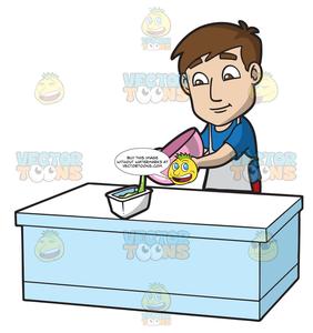 Slime clipart container. A man transferring in