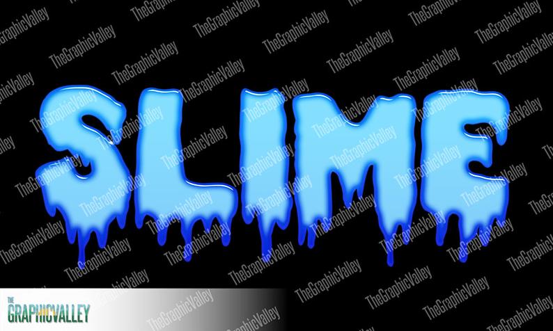 Slime clipart ooze. Spooky slimy blue letters