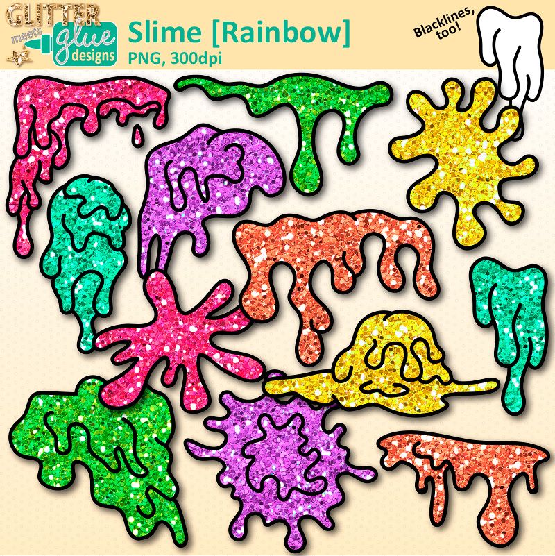 slime clipart rainbow