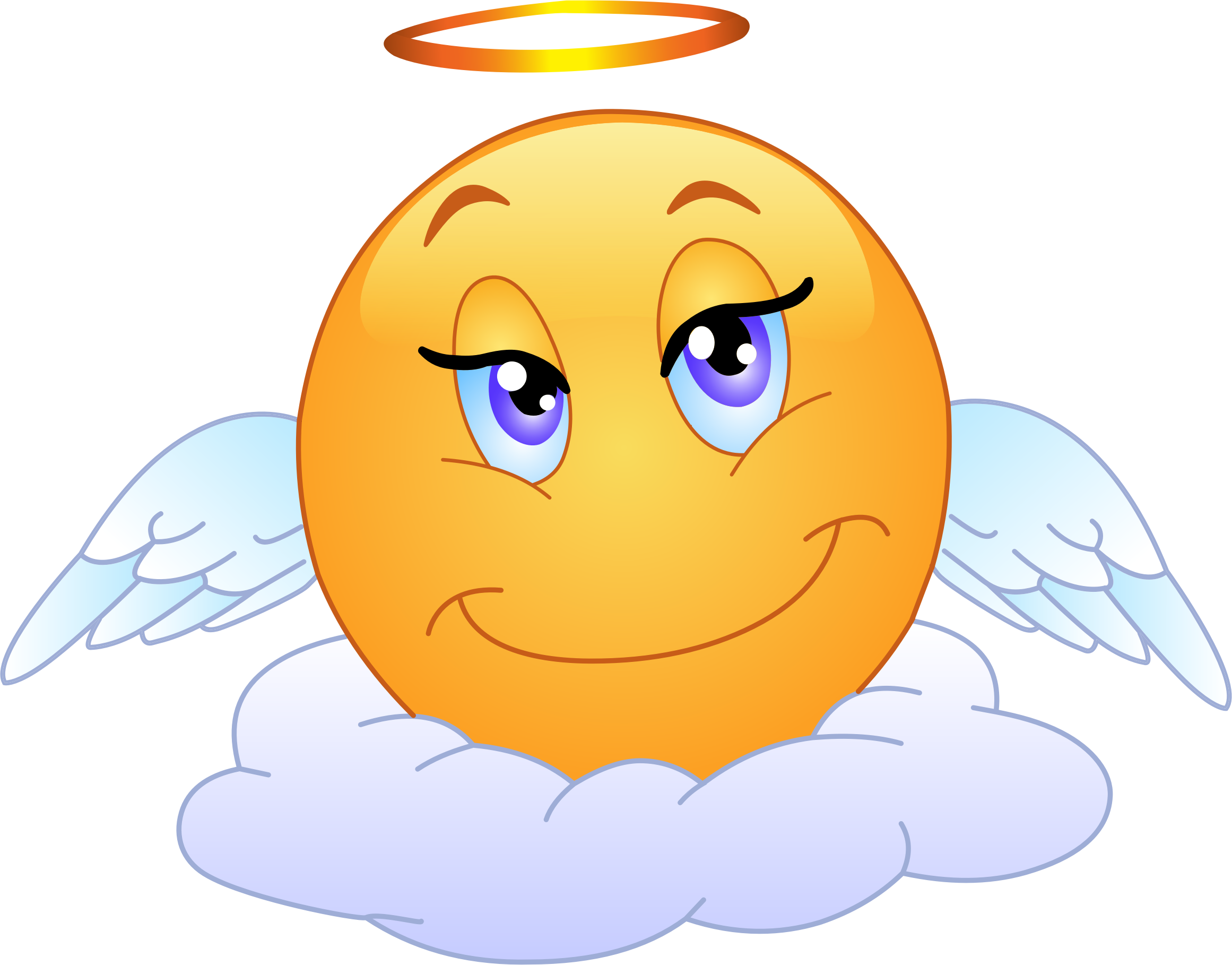 Smiley clipart cloud. Angelic big image png