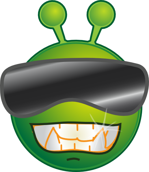Smiley alien cool no. Wow clipart green