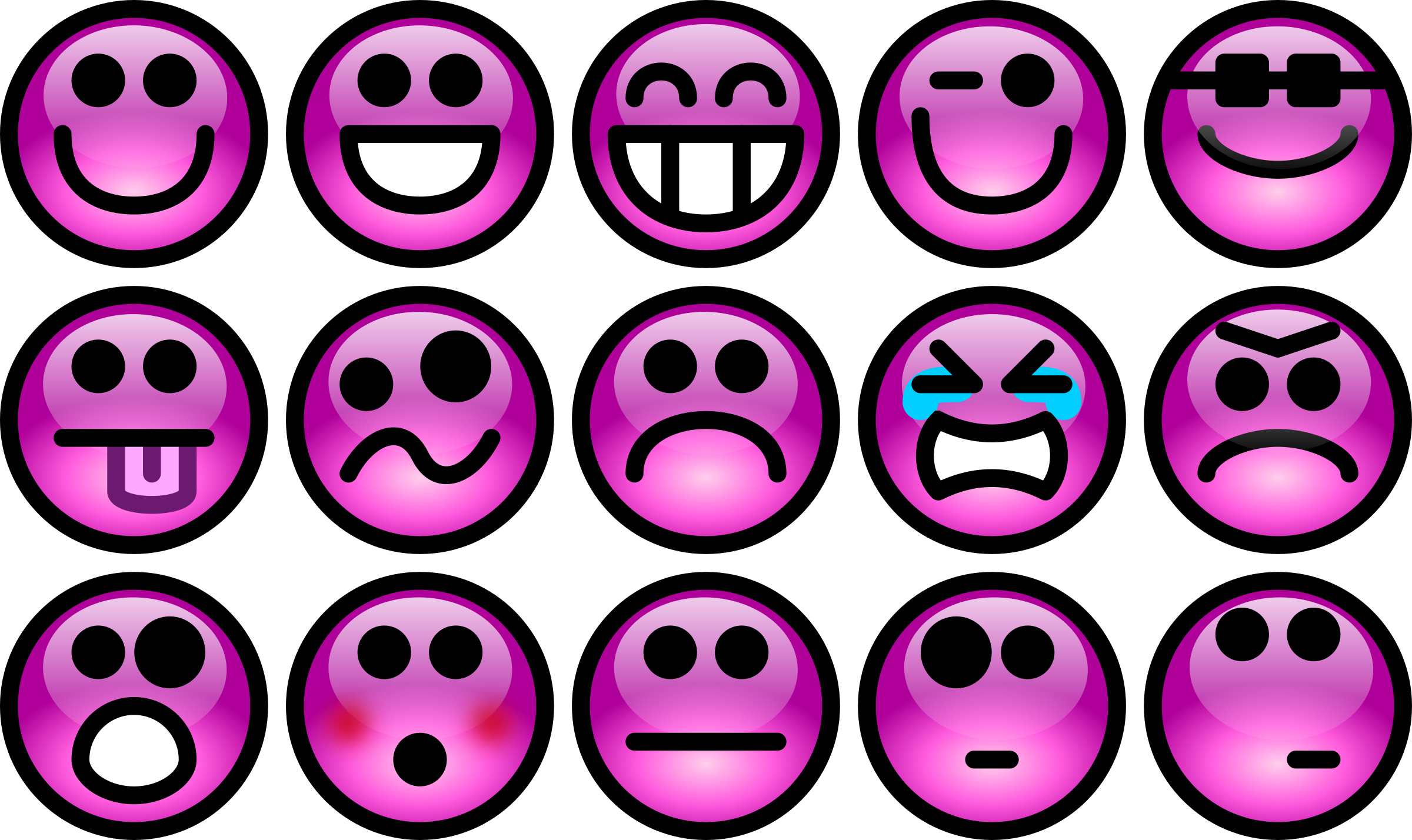 smiley clipart pink