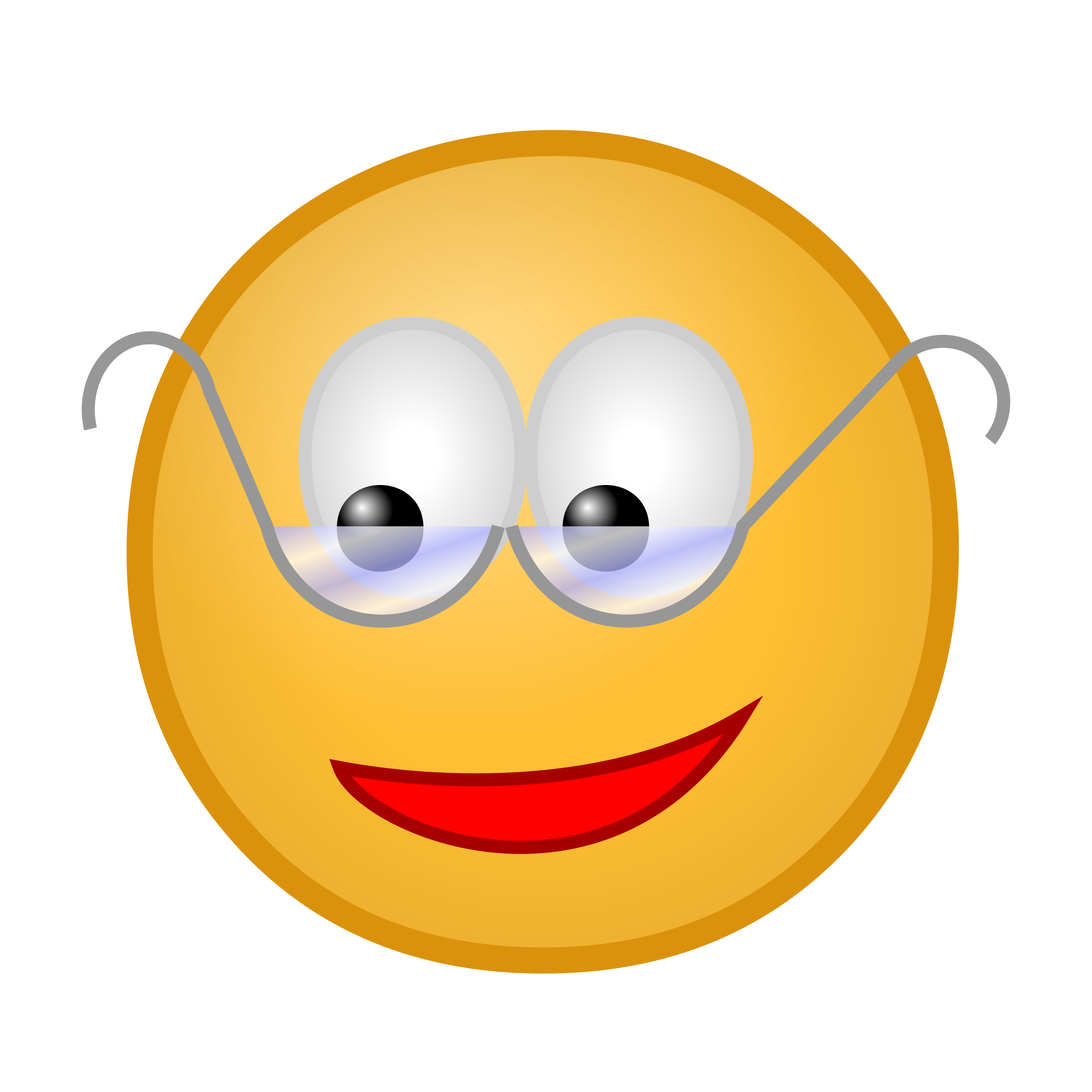 Smiley clipart reading. With glasses big image