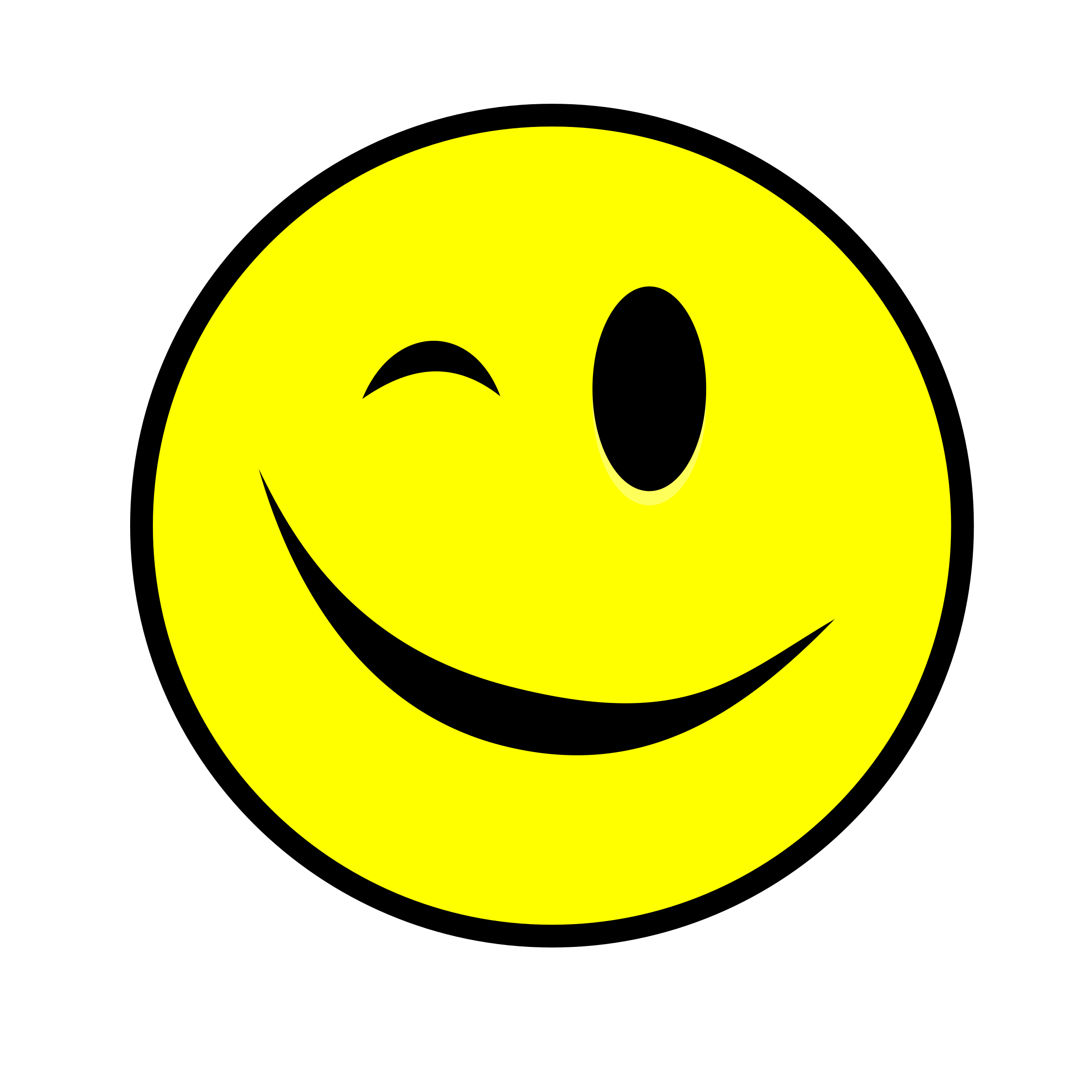 Yellow big image png. Smiley clipart winking