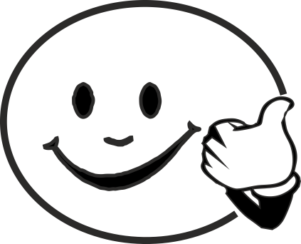 smiley clipart black and white