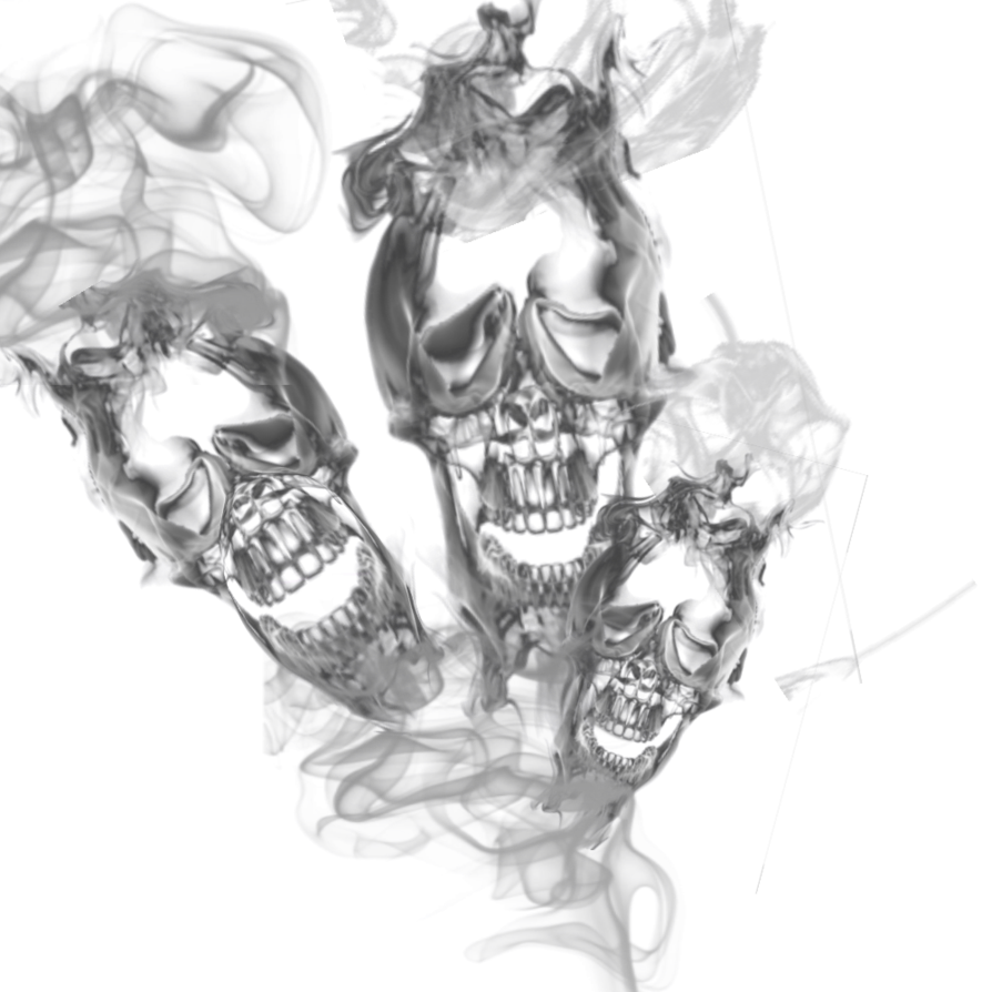 Triple transparant by cakkocem. Smoke skull png