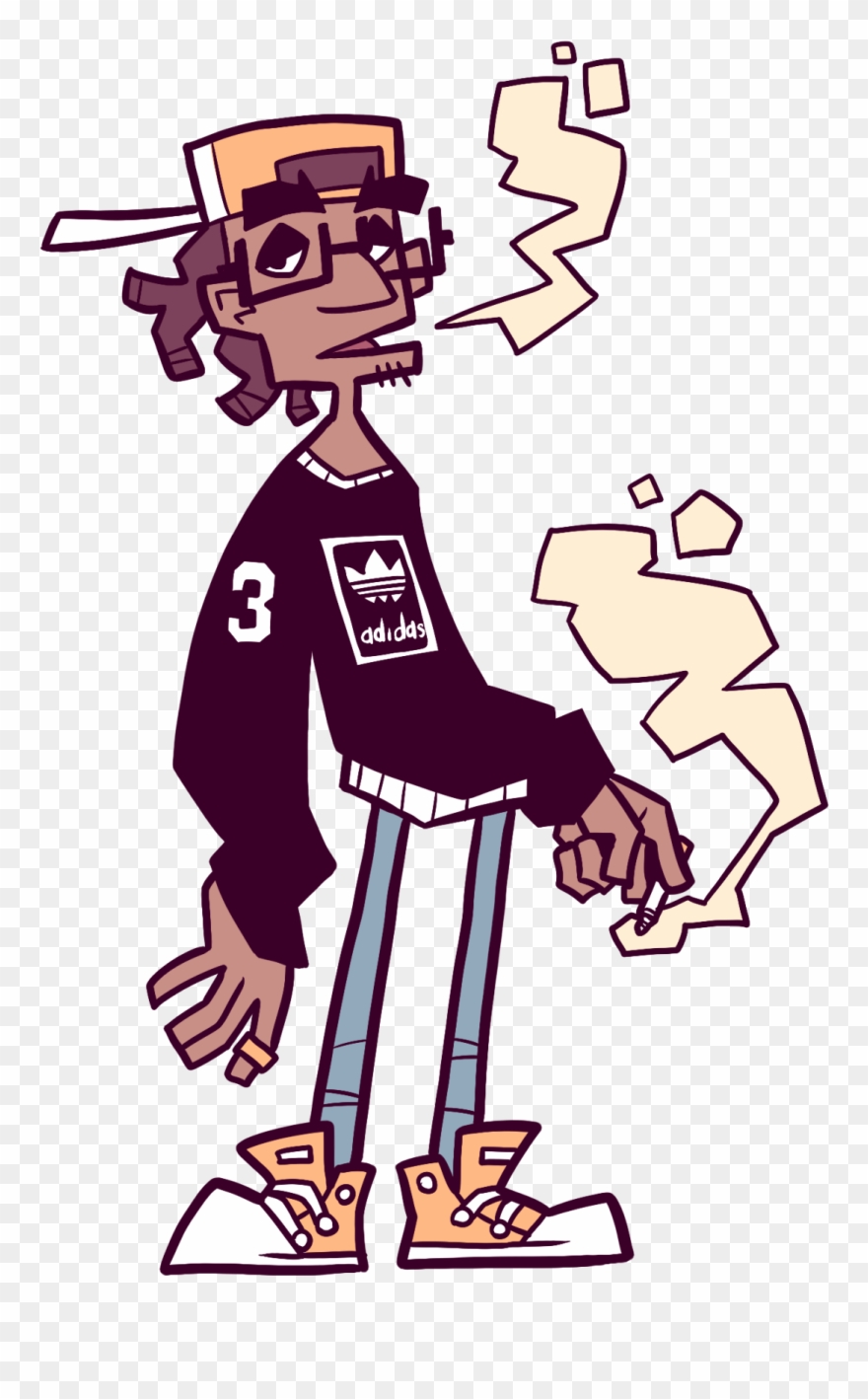 smoking clipart cartoon character