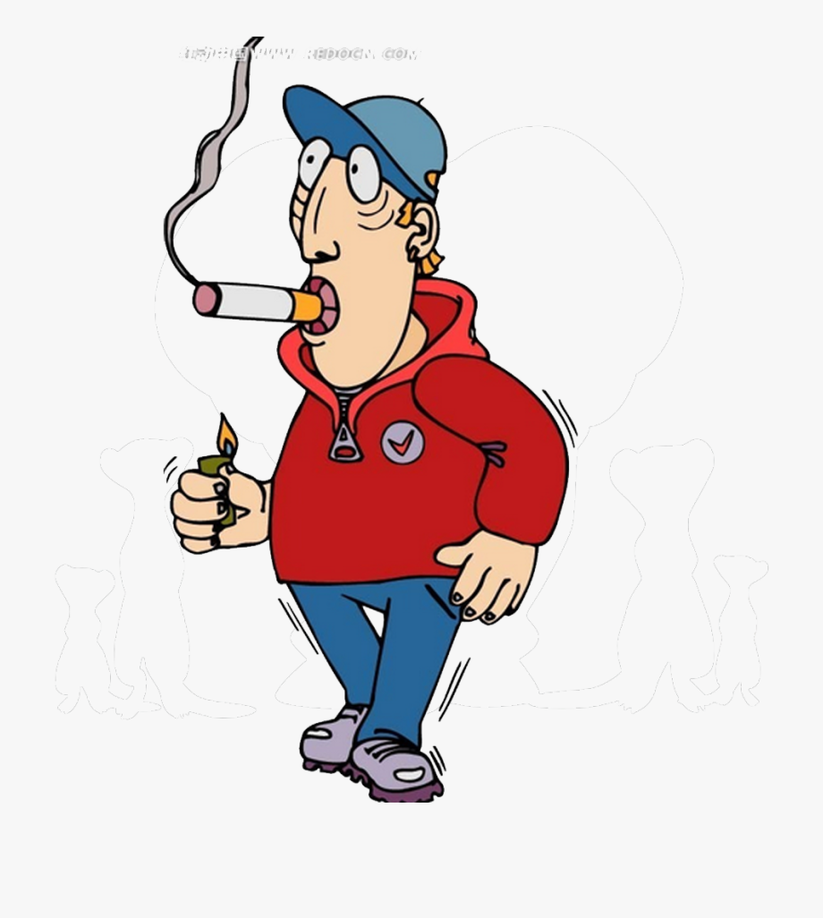 smoking clipart cartoon person
