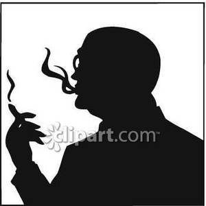 smoking clipart silhouette person