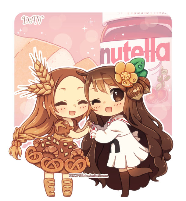 Bread and nutella by. Smores clipart chibi