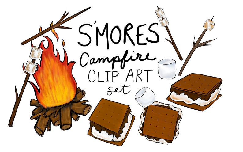 smores clipart small campfire
