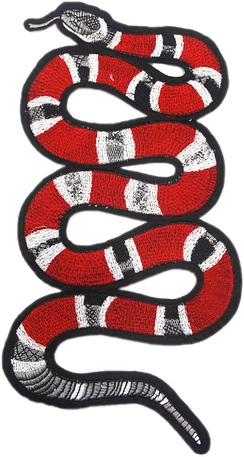 Snake clipart king snake. Gucci red patch remixit