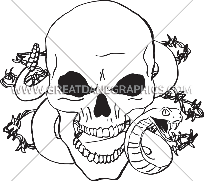 snake clipart skull