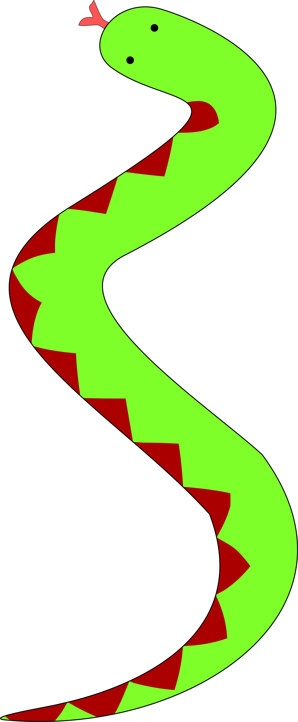 Snake clipart snake ladder. Green with red belly