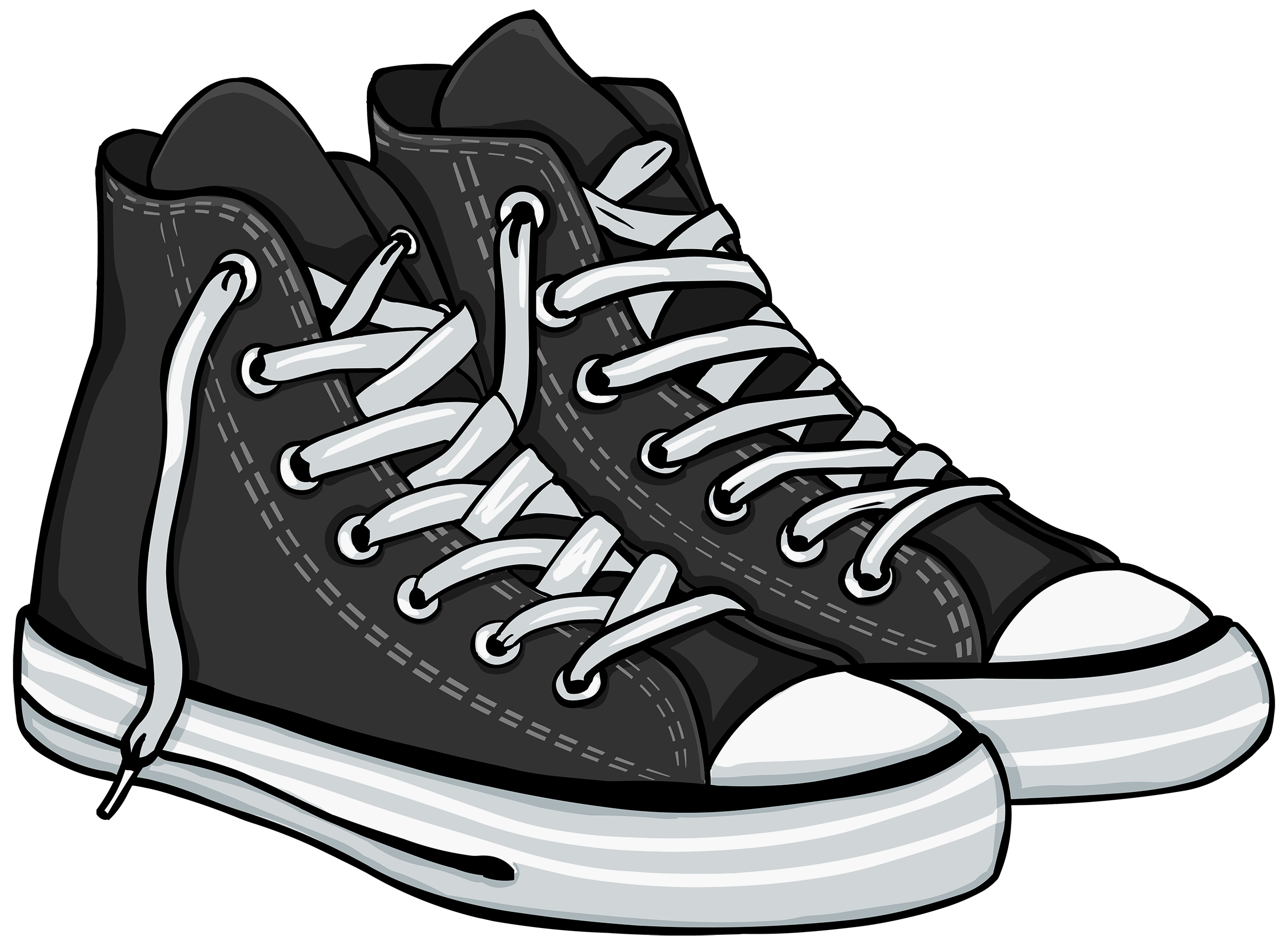 Converse clipart template. Black high sneakers png