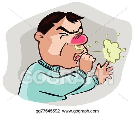 Sneeze clipart illustration. Vector sneezing man eps