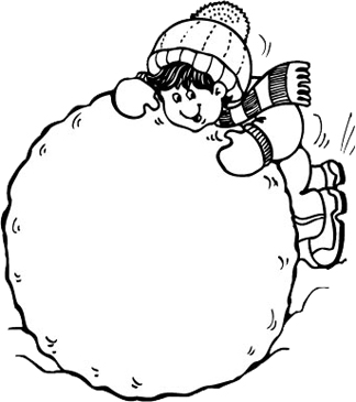 snowball clipart black and white