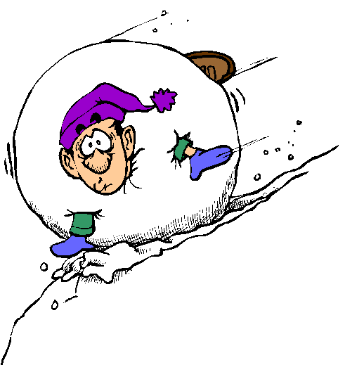 Snowball clipart down hill. Rolling downhill clip art