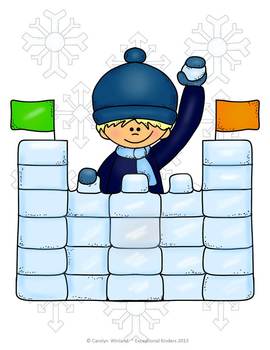 Fight a winter math. Snowball clipart fort