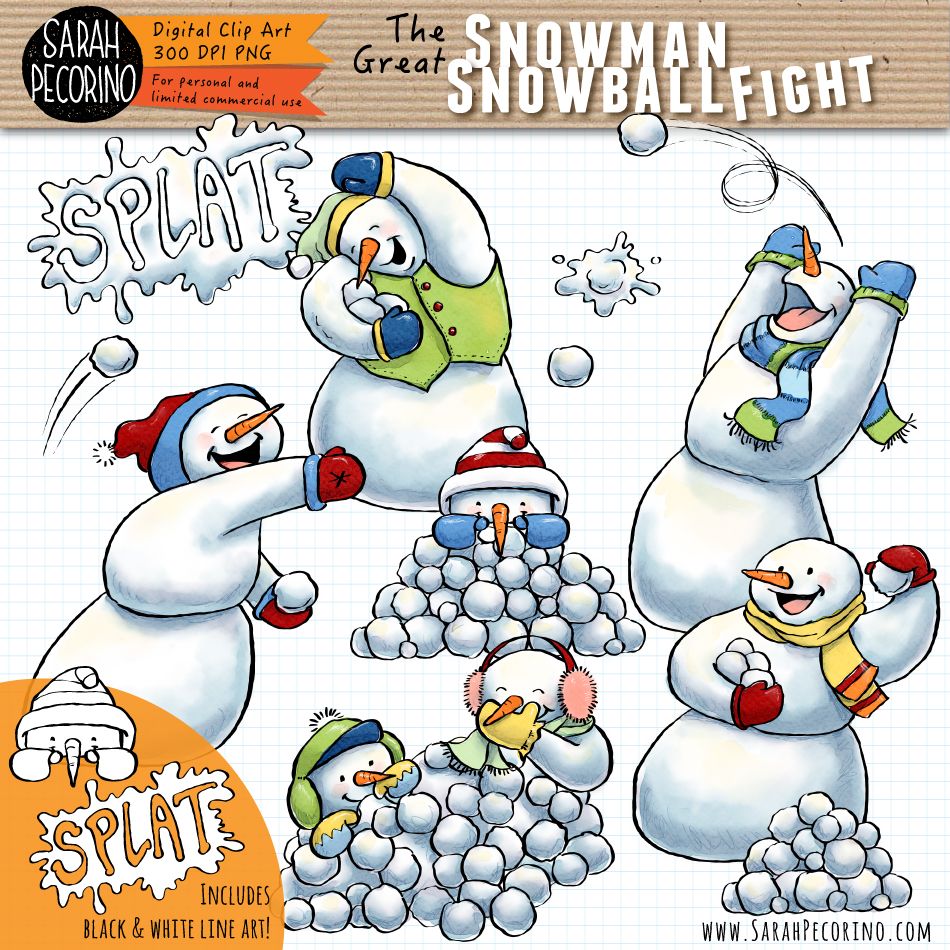 snowball clipart snowman