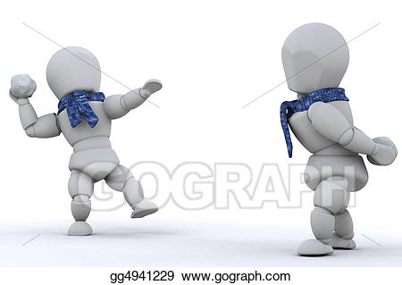 Snowball clipart two. Stock illustrations fight 