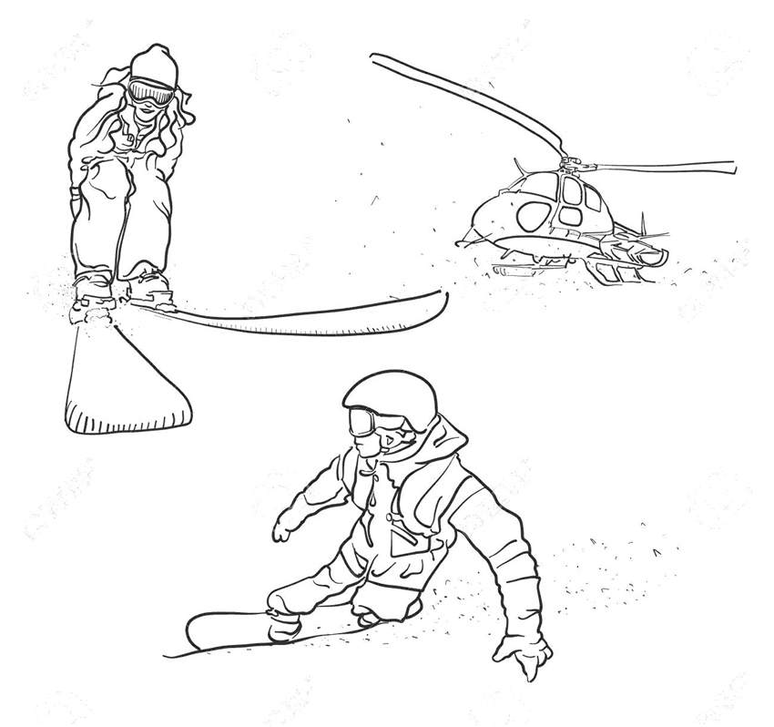 snowboarding clipart activity