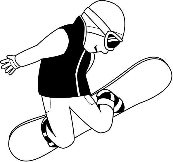 Snowboarding clipart black and white. Snowboard free download best