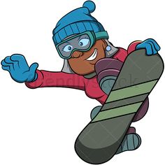 snowboarding clipart cartoon person