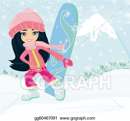 snowboarding clipart girl snowboarding