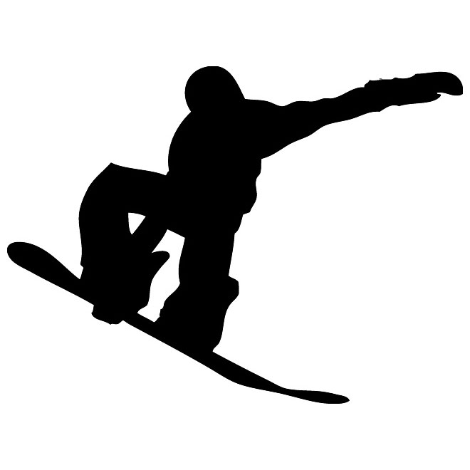 Snowboarding clipart snowboarder silhouette. Clip art library 